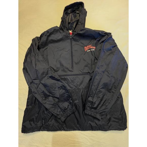 Planet Hollywood New York Men's Size Large Black Light Weight Windbreaker Jacket - Picture 1 of 6
